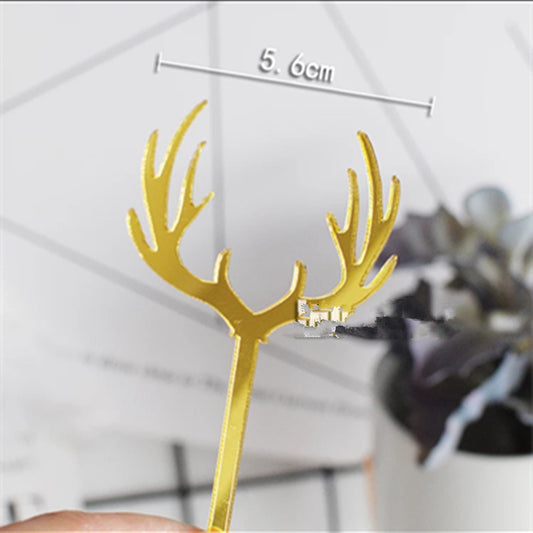 Cupcake Inserts|Cake Topper|Acrylic Deer Antlers